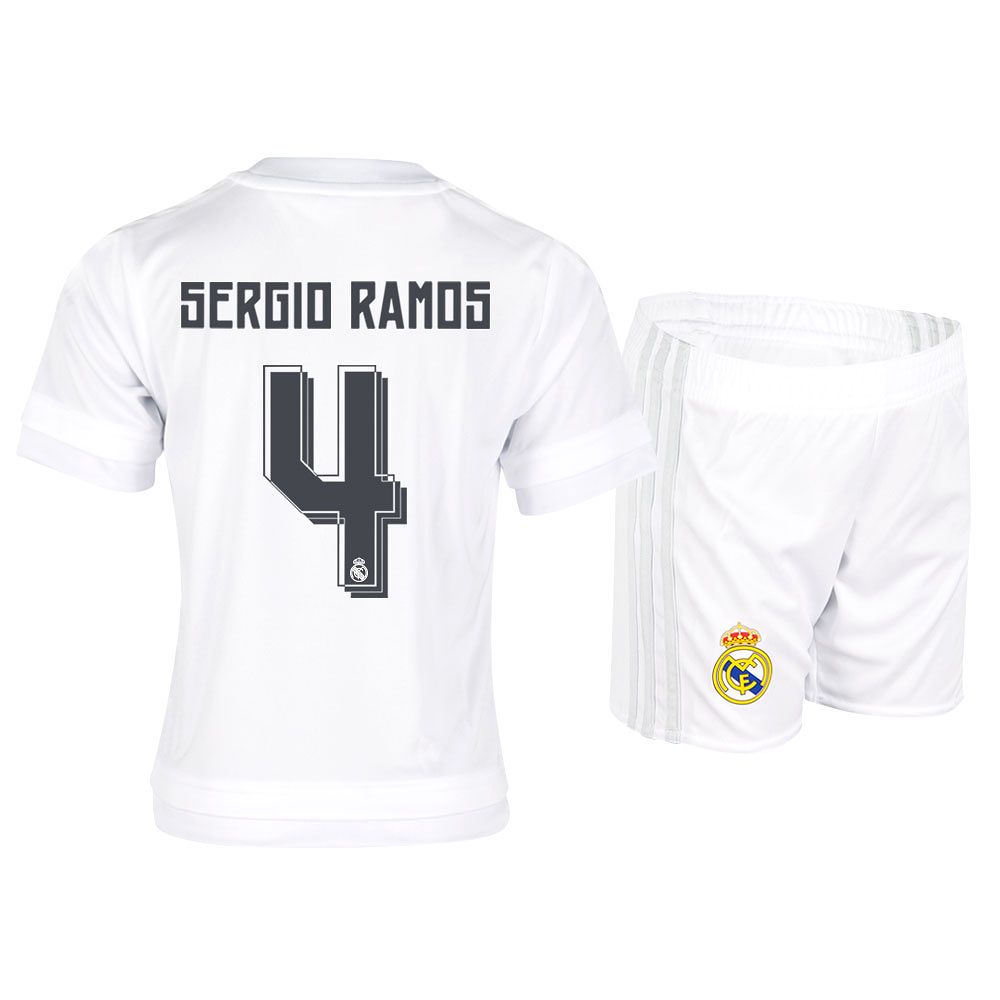 Conjunto 1ª Real Madrid 2015/2016 Sergio Ramos Junior Blanco - Fútbol Factory