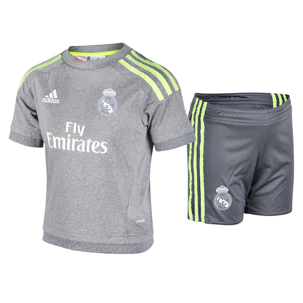 Conjunto 2ª Real Madrid 2015/2016 Junior Gris - Fútbol Factory