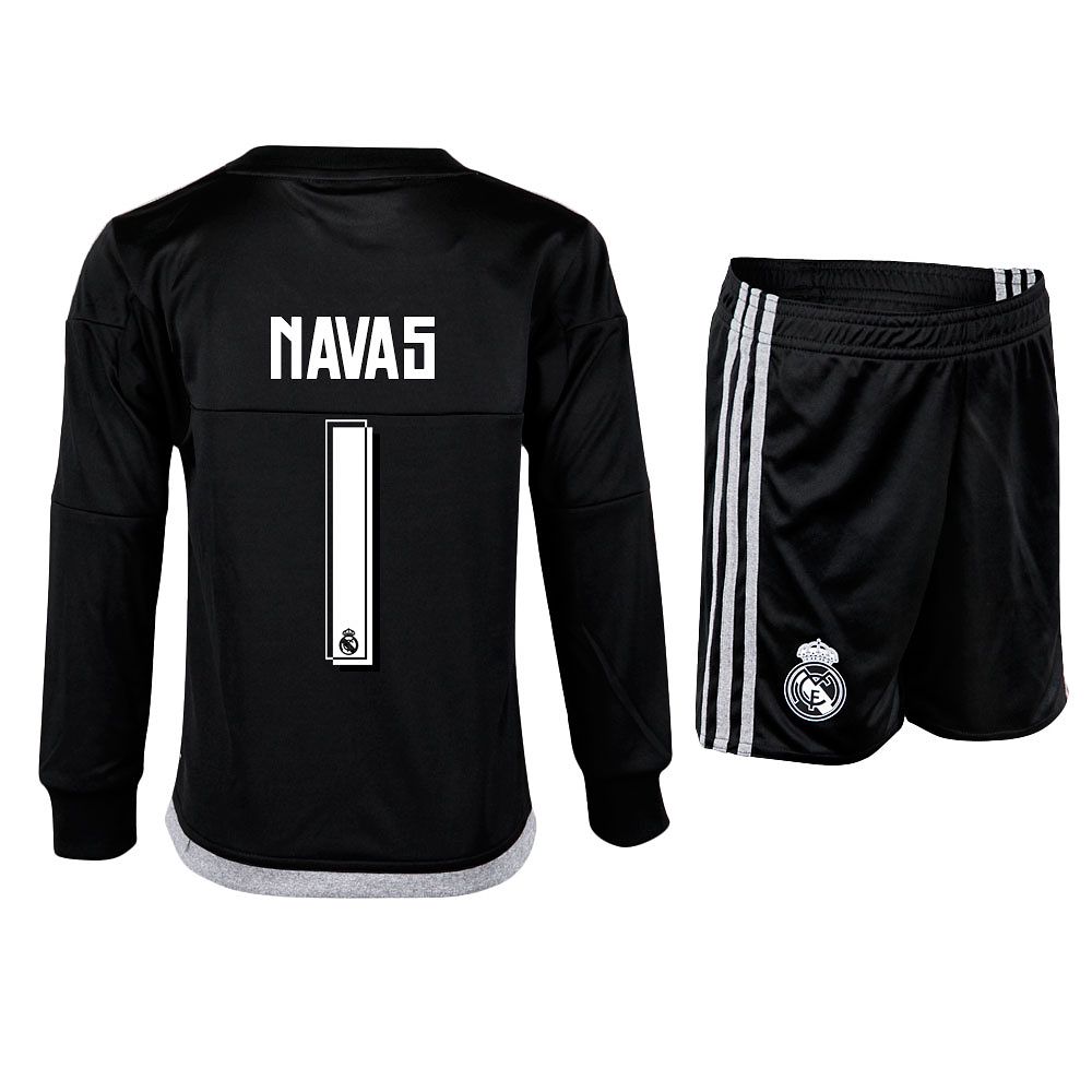 Conjunto 1ª Real Madrid 2015/2016 Navas Portero Junior Negro - Fútbol Factory