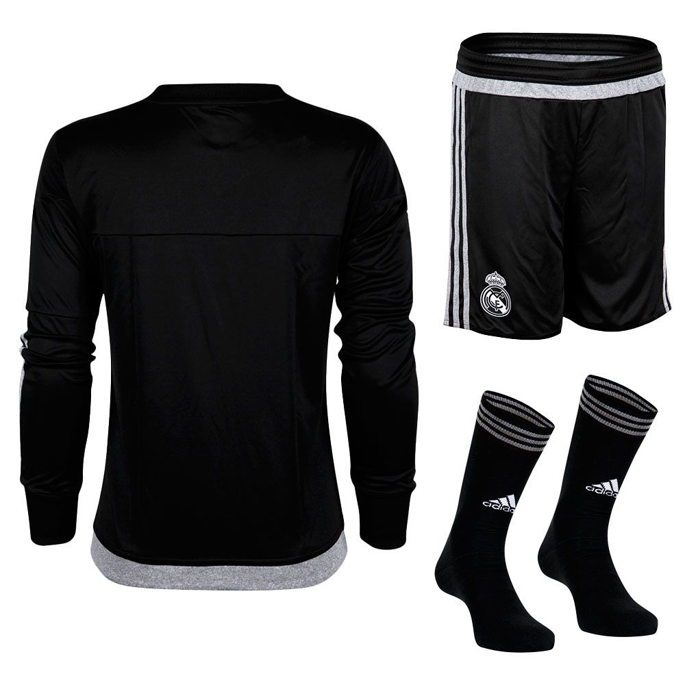 Conjunto 1ª Real Madrid 2015/2016 Portero LFP Junior Negro - Fútbol Factory