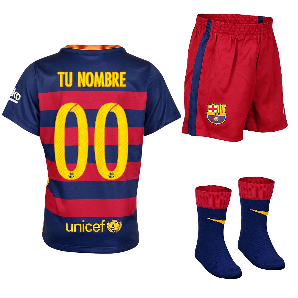 Conjunto 1ª FC Barcelona 2015/2016 Personalizado Bebé - Fútbol Factory