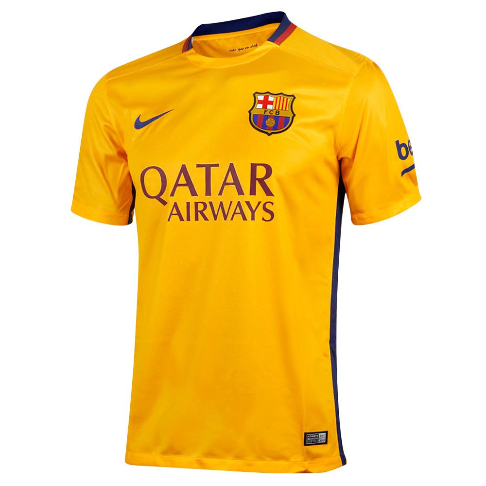 Amarillo Playera Barca 2015 Camiseta 2ª FC Barcelona 2015/2016 Stadium