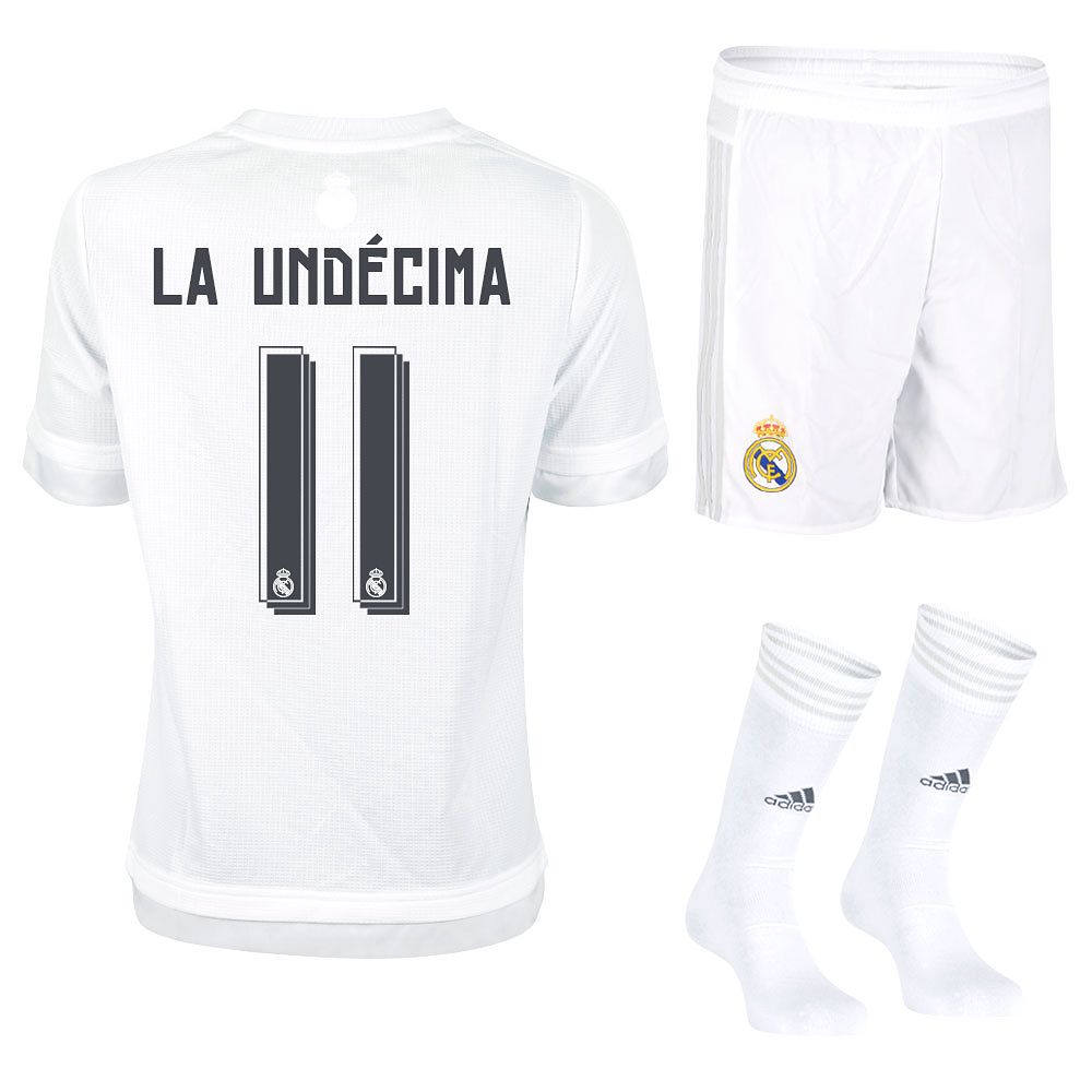 Conjunto 1ª Real Madrid 2015/2016 Undécima LFP Junior - Fútbol Factory