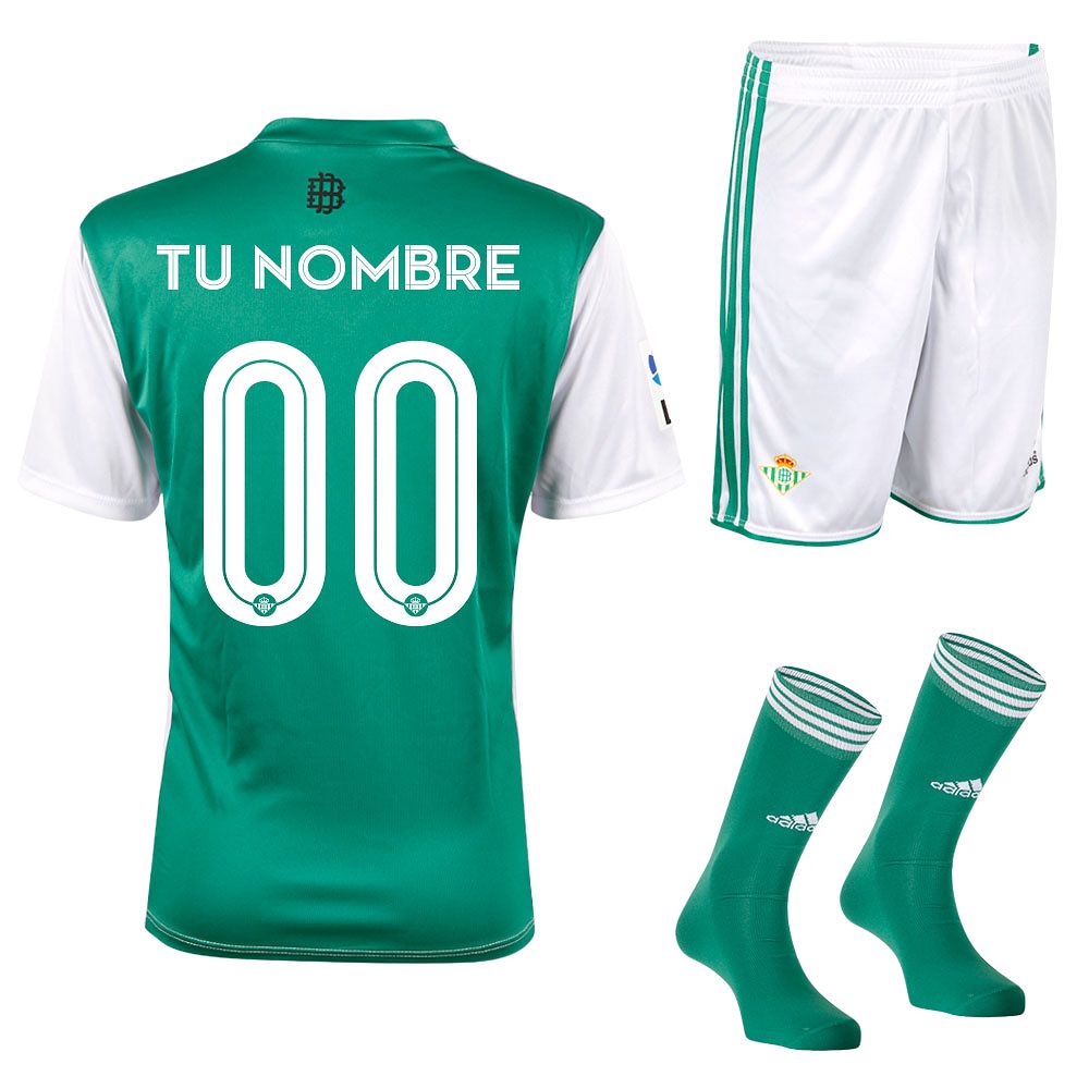 Conjunto 1ª Real Betis 2015/2016 Personalizado Junior Verde Blanco - Fútbol Factory