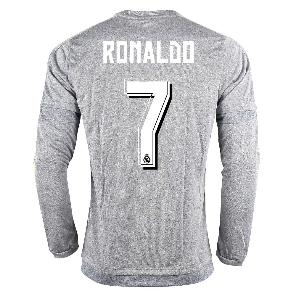 Camiseta 2ª Real Madrid 2015/2016 Ronaldo Manga Larga Gris - Fútbol Factory