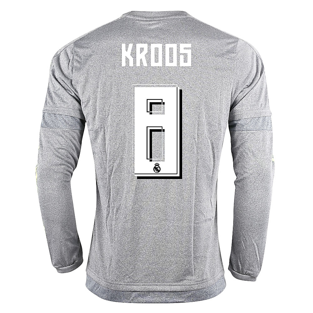 Camiseta 2ª Real Madrid 2015/2016 Kroos Manga Larga Gris - Fútbol Factory