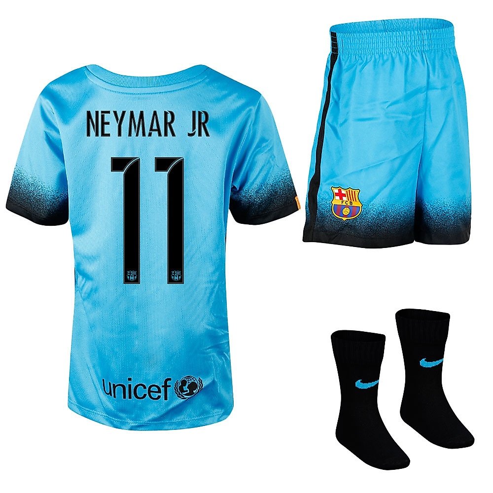 Conjunto 3ª FC Barcelona 2015/2016 Neymar JR UCL Bebé Azul - Fútbol Factory