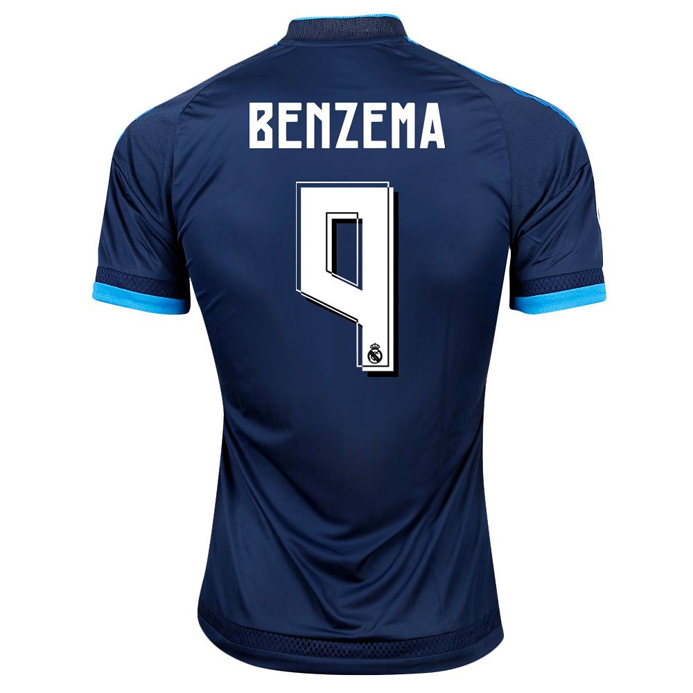 Camiseta 3ª Real Madrid 2015/2016 Benzema UCL Adizero Azul - Fútbol Factory