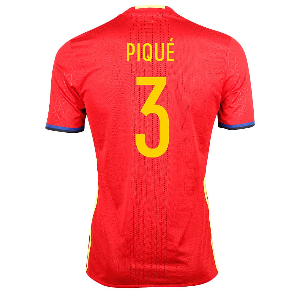 Camiseta 1ª España Eurocopa 2016 Authentique Piqué Rojo - Fútbol Factory