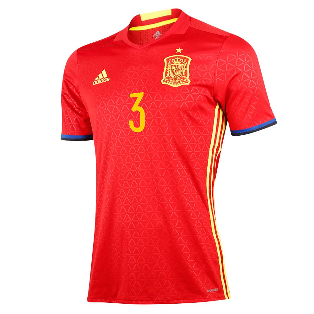 Camiseta 1ª España Eurocopa 2016 Authentique Piqué Rojo - Fútbol Factory