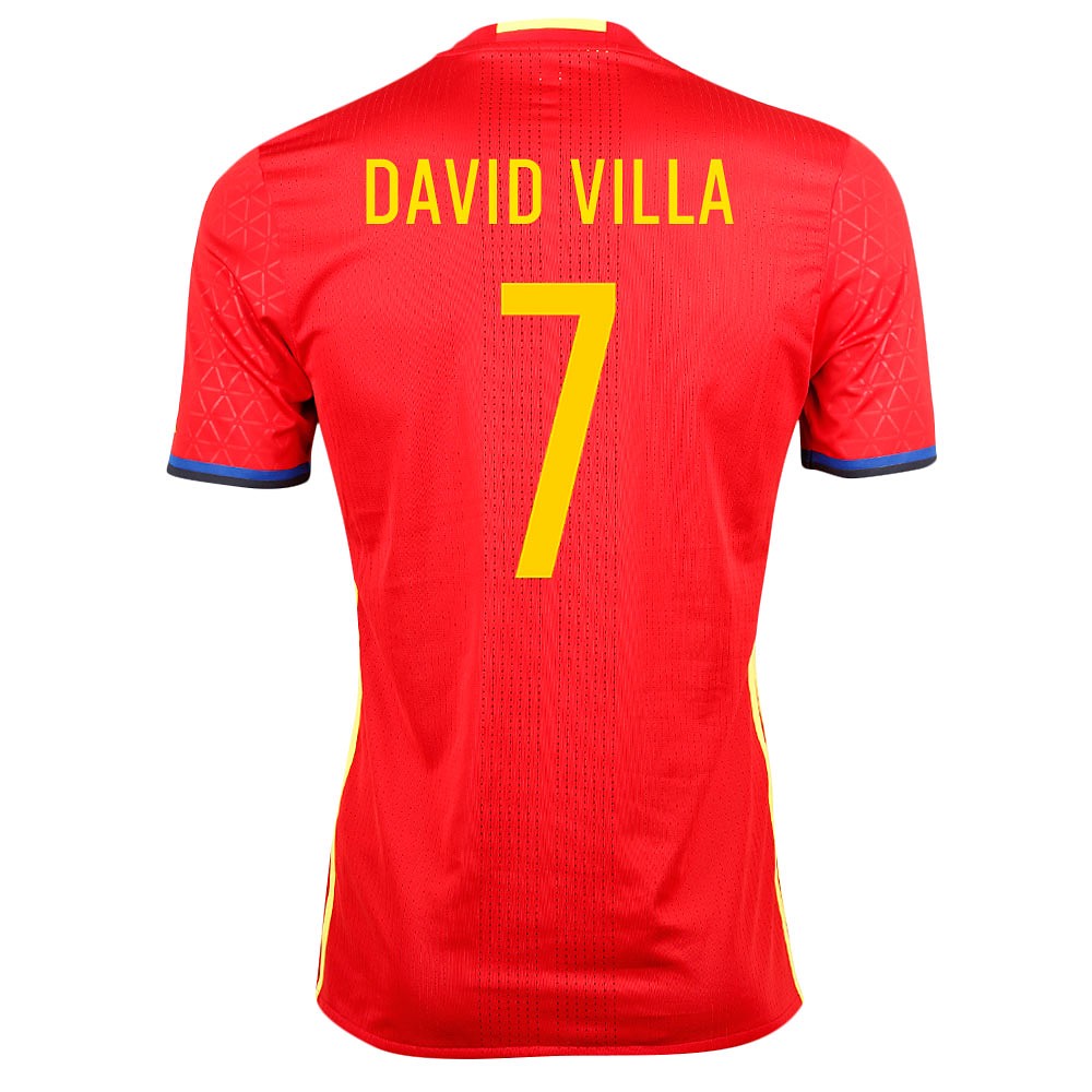 Camiseta 1ª España Eurocopa 2016 Authentique David Villa Rojo - Fútbol Factory