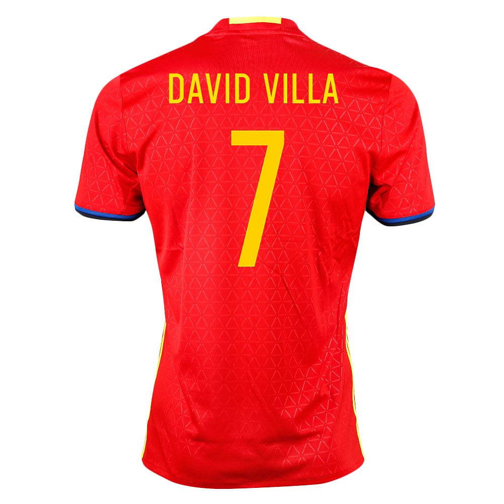 Camiseta 1ª España Eurocopa 2016 David Villa Rojo - Fútbol Factory