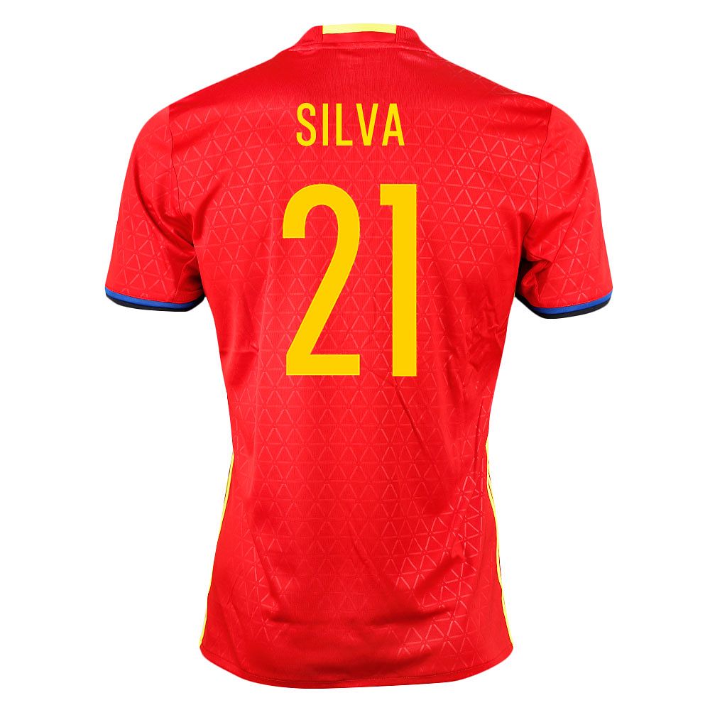 Camiseta 1ª España Eurocopa 2016 Silva Rojo - Fútbol Factory