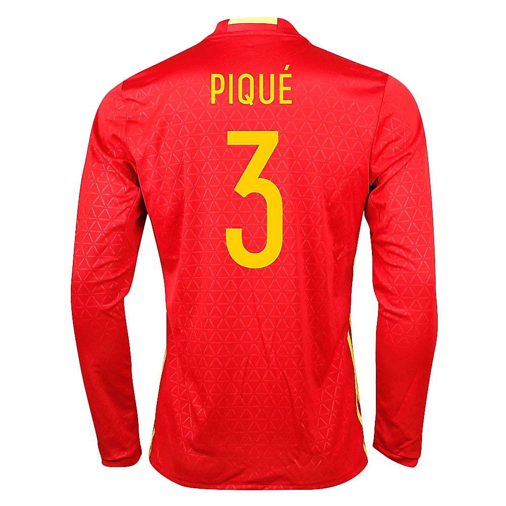 Camiseta 1ª España Eurocopa 2016 Piqué Manga Larga Rojo - Fútbol Factory