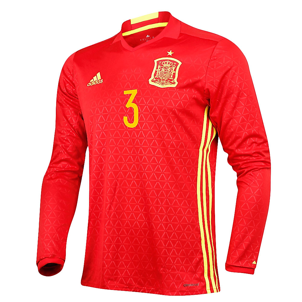 Camiseta 1ª España Eurocopa 2016 Piqué Manga Larga Rojo - Fútbol Factory
