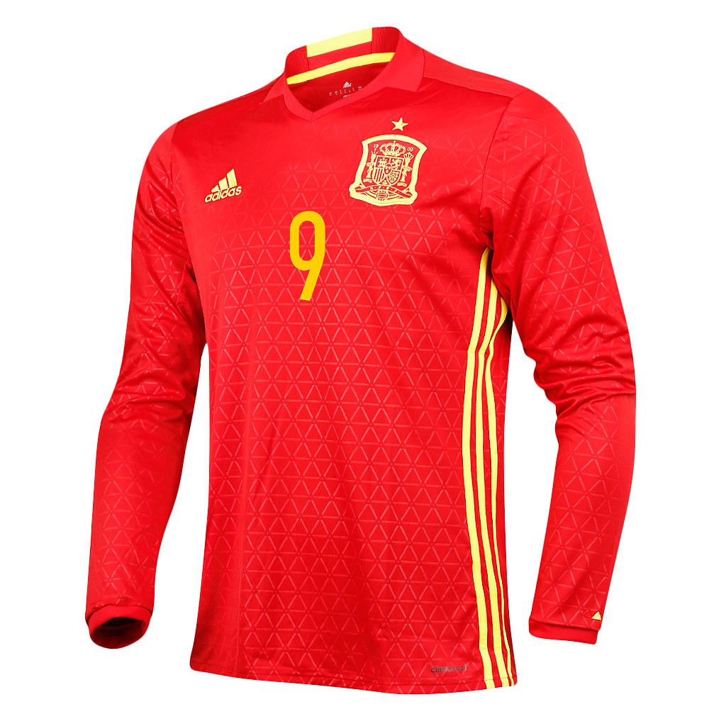 Camiseta 1ª España Eurocopa 2016 Paco Alcacer Manga Larga Rojo - Fútbol Factory