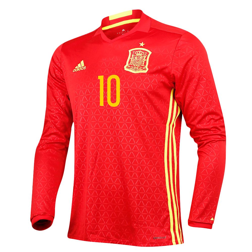 Camiseta 1ª España Eurocopa 2016 Fábregas Manga Larga Rojo - Fútbol Factory