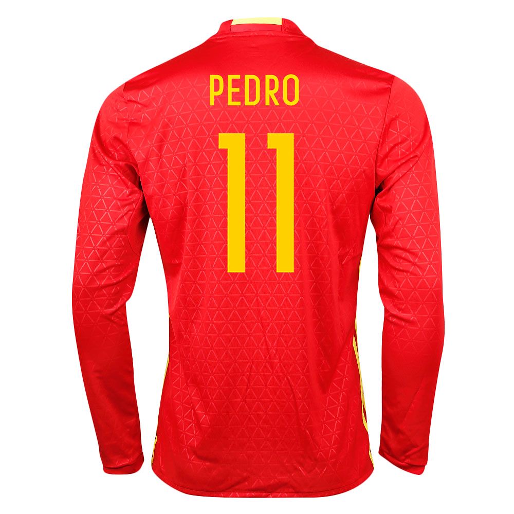 Camiseta 1ª España Eurocopa 2016 Pedro Manga Larga Rojo - Fútbol Factory