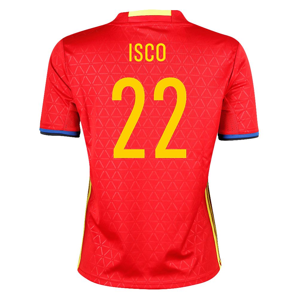 Camiseta 1ª España Eurocopa 2016 Isco Junior Rojo - Fútbol Factory