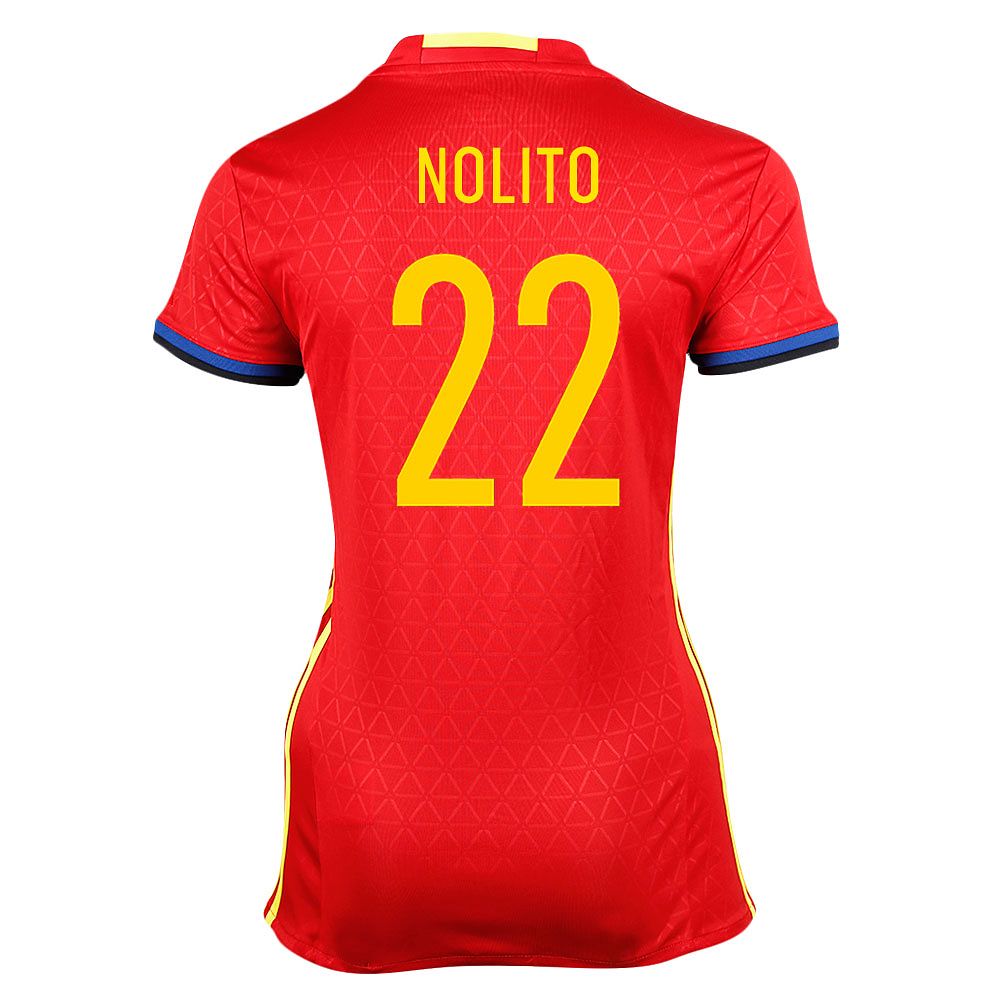 Camiseta 1ª España Eurocopa 2016 Nolito Mujer Rojo - Fútbol Factory
