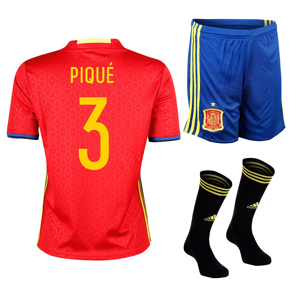 Conjunto 1ª España Eurocopa 2016 Piqué Junior Rojo - Fútbol Factory