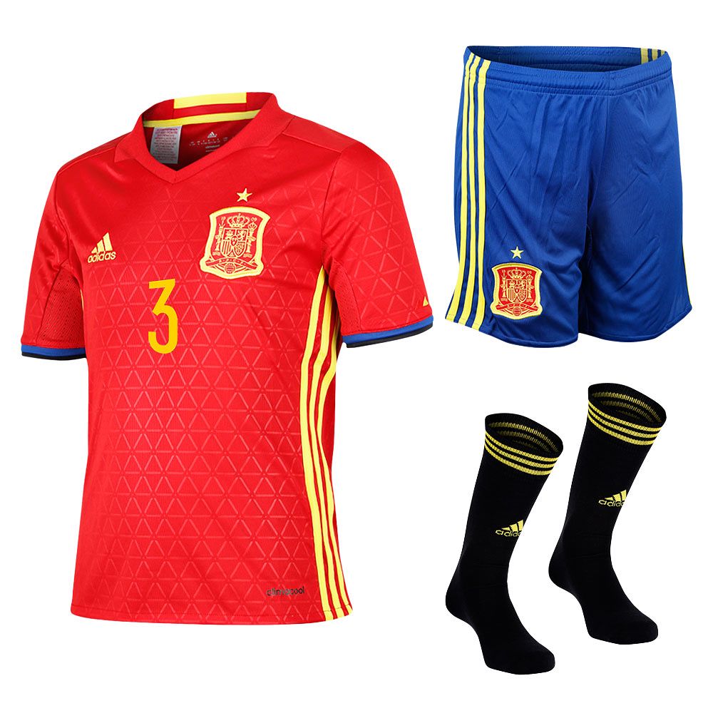 Conjunto 1ª España Eurocopa 2016 Piqué Junior Rojo - Fútbol Factory