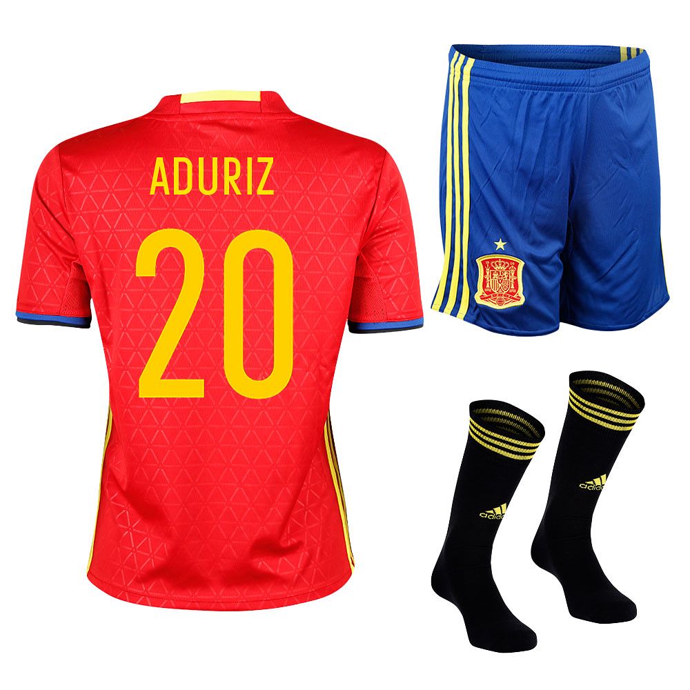 Conjunto 1ª España Eurocopa 2016 Aduriz Junior Rojo - Fútbol Factory