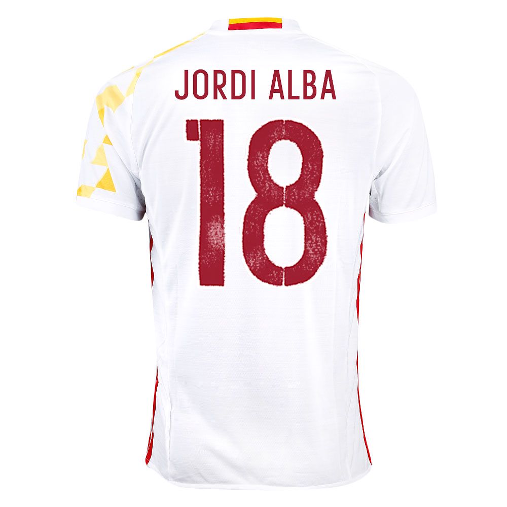 Camiseta 2ª España Eurocopa 2016 Jordi Alba Blanco - Fútbol Factory