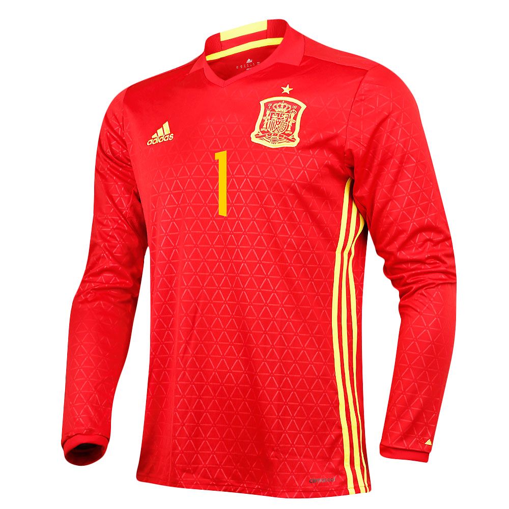 Camiseta 1ª España Eurocopa 2016 Casillas Manga Larga Rojo - Fútbol Factory