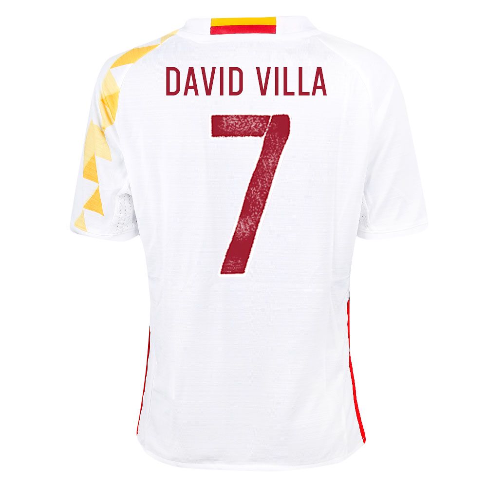 Camiseta 2ª España Eurocopa 2016 David Villa Junior Blanco - Fútbol Factory