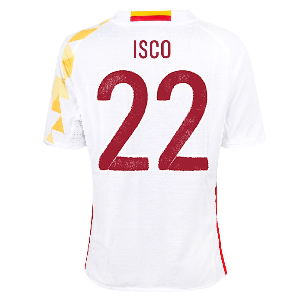 Camiseta 2ª España Eurocopa 2016 Isco Junior Blanco - Fútbol Factory