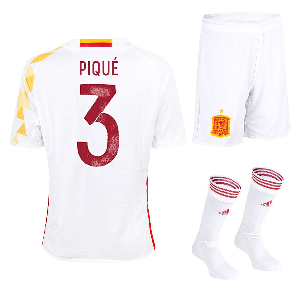 Conjunto 2ª España Eurocopa 2016 Piqué Junior Blanco - Fútbol Factory