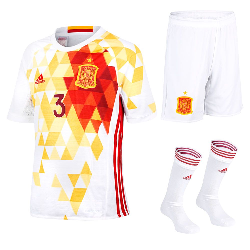 Conjunto 2ª España Eurocopa 2016 Piqué Junior Blanco - Fútbol Factory