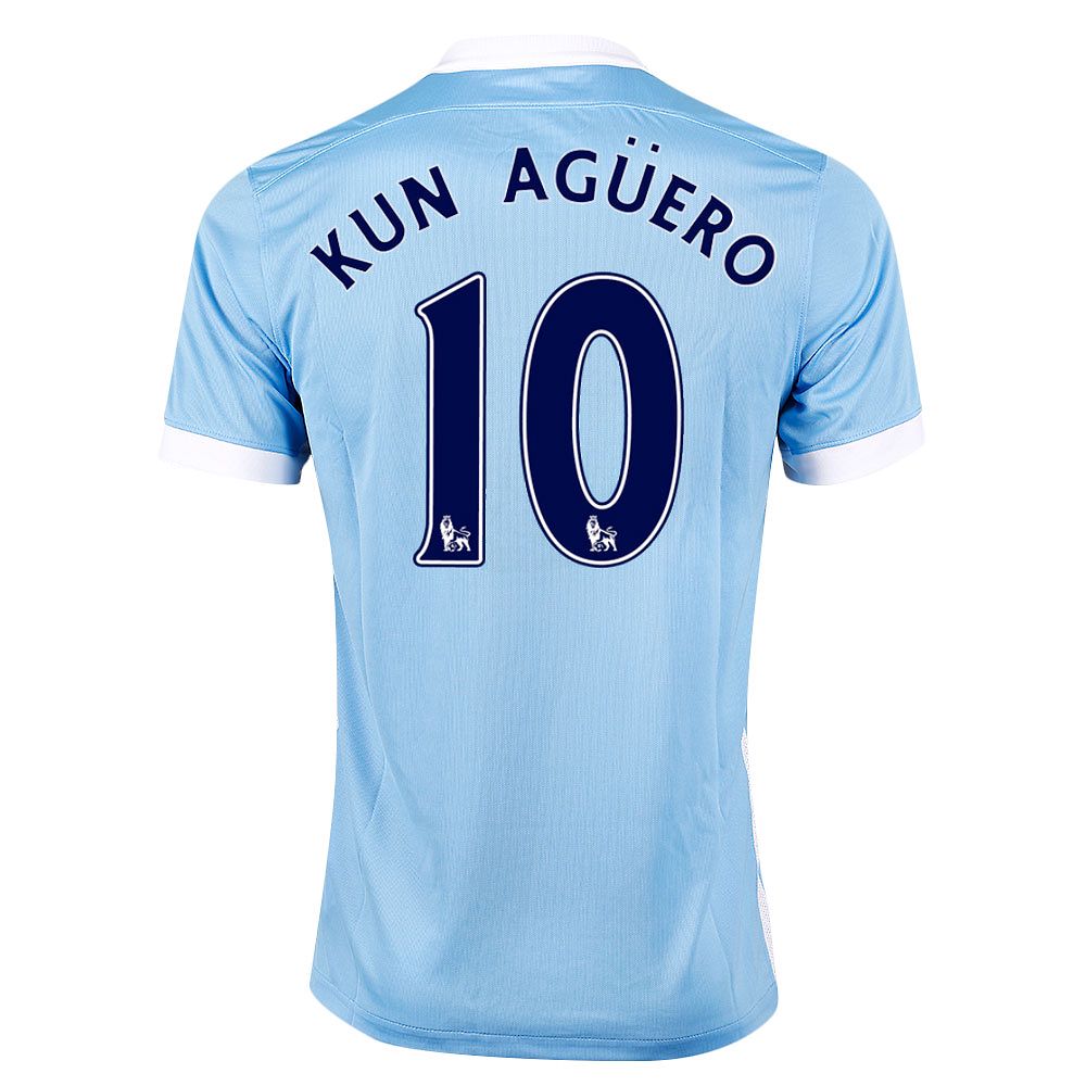 Camiseta 1ª Manchester City 2015/2016 Kun Agüero Azul - Fútbol Factory