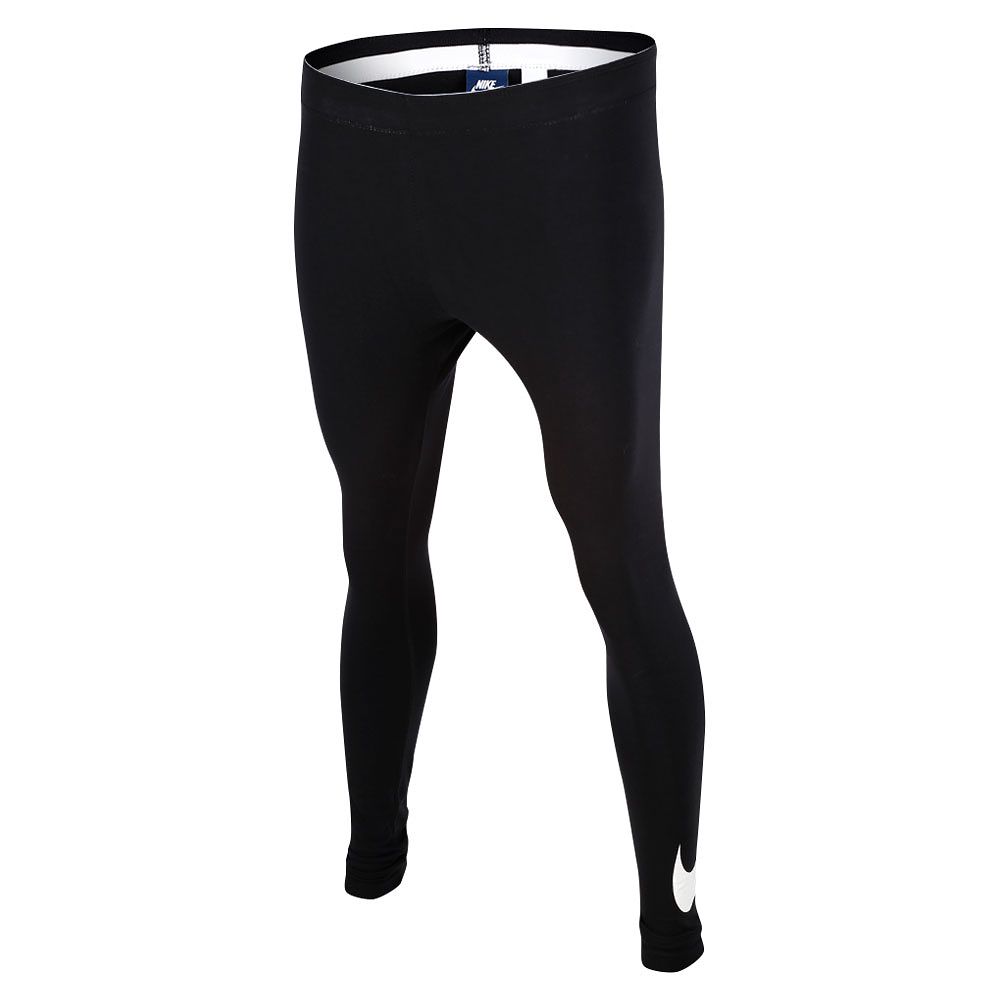 Mallas Swoosh Sportswear Mujer Negro Blanco - Fútbol Factory