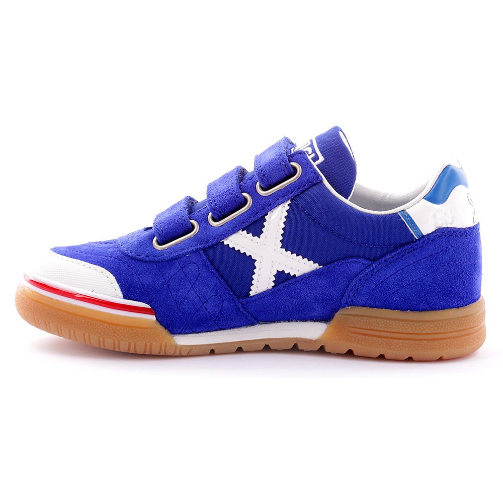 Zapatillas de Fútbol Sala Gresca IN Velcro Junior Azul Blanco - Fútbol Factory