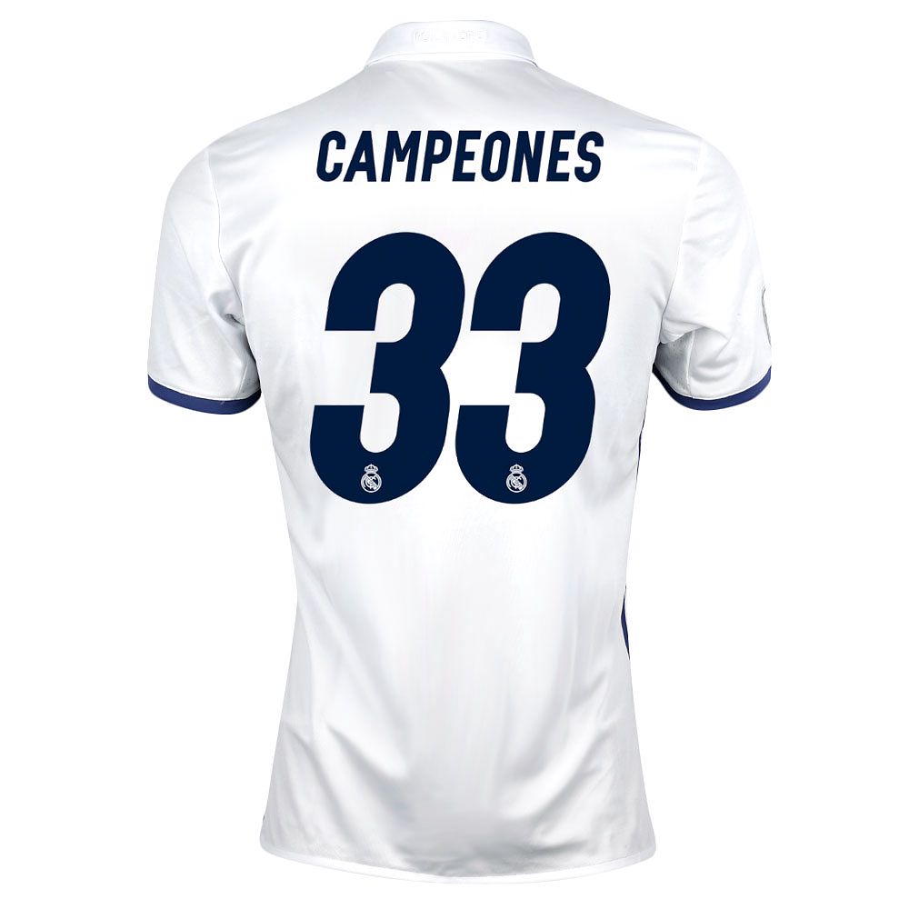 Camiseta 1ª Real Madrid 2016/2017 Campeones - Fútbol Factory