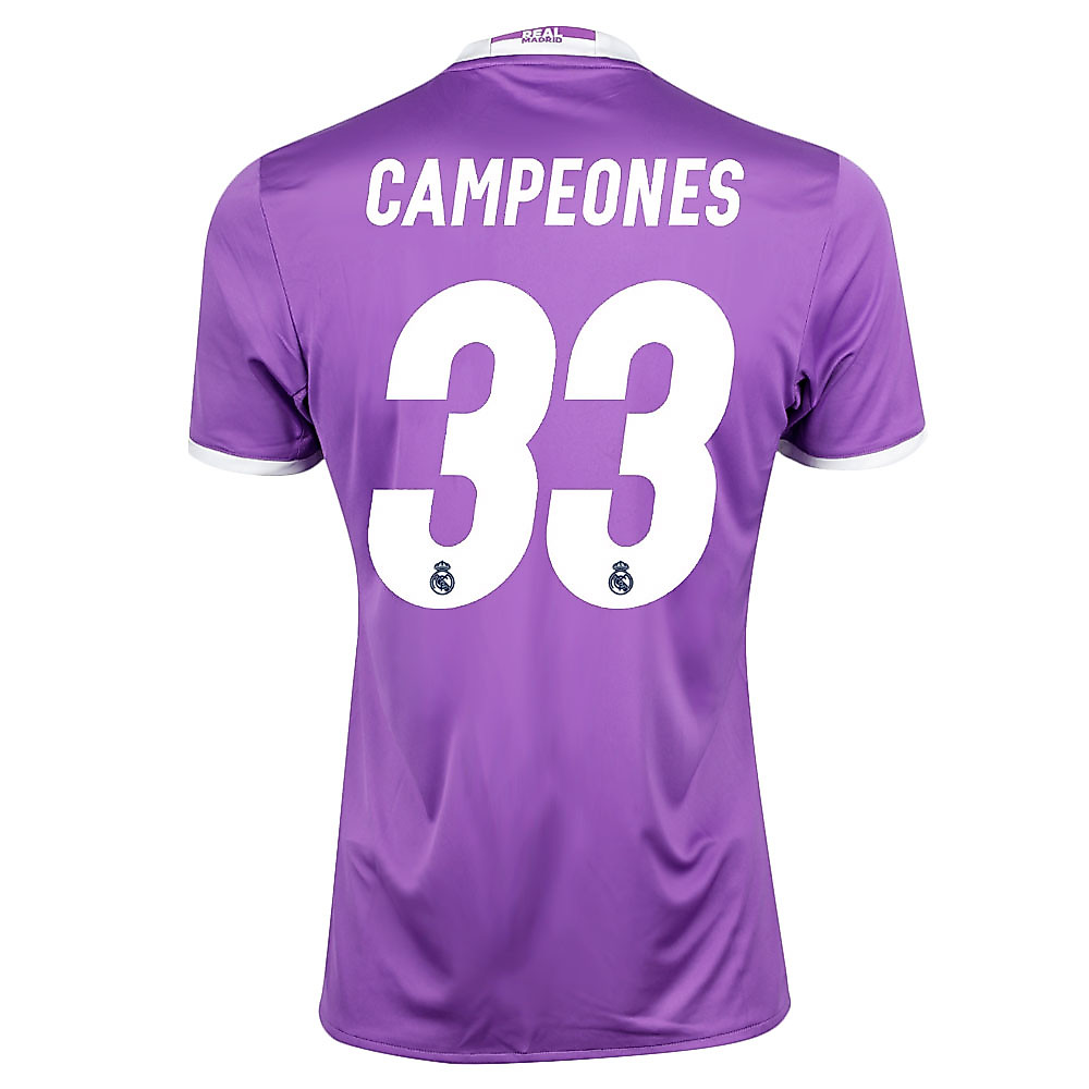 Camiseta 2ª Real Madrid 2016/2017 Campeones Morado Camiseta 2ª Real Madrid 2016/2017 Campeones Morado - Fútbol Factory