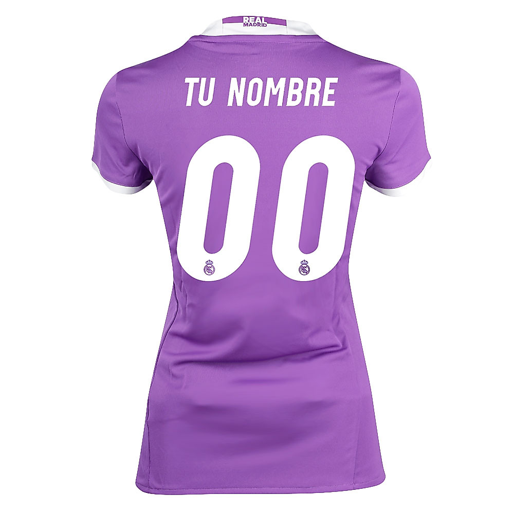 Camiseta 2ª Real Madrid 2016/2017 Personalizada Mujer Morado - Fútbol Factory