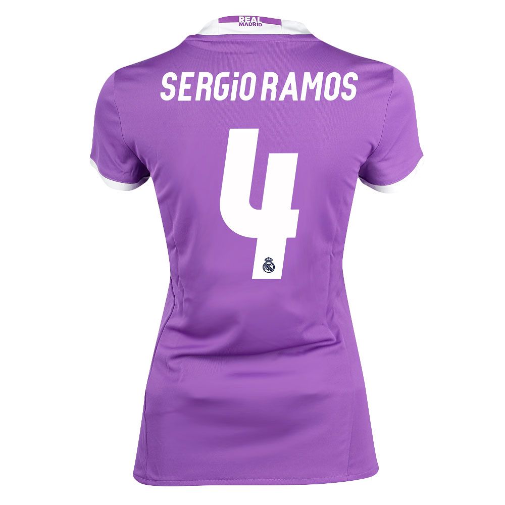 Camiseta 2ª Real Madrid 2016/2017 Sergio Ramos Mujer Morado - Fútbol Factory