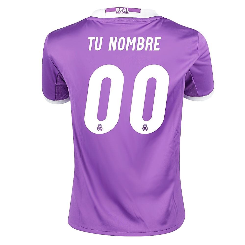 Camiseta 2ª Real Madrid 2016/2017 Personalizada Junior Morado - Fútbol Factory