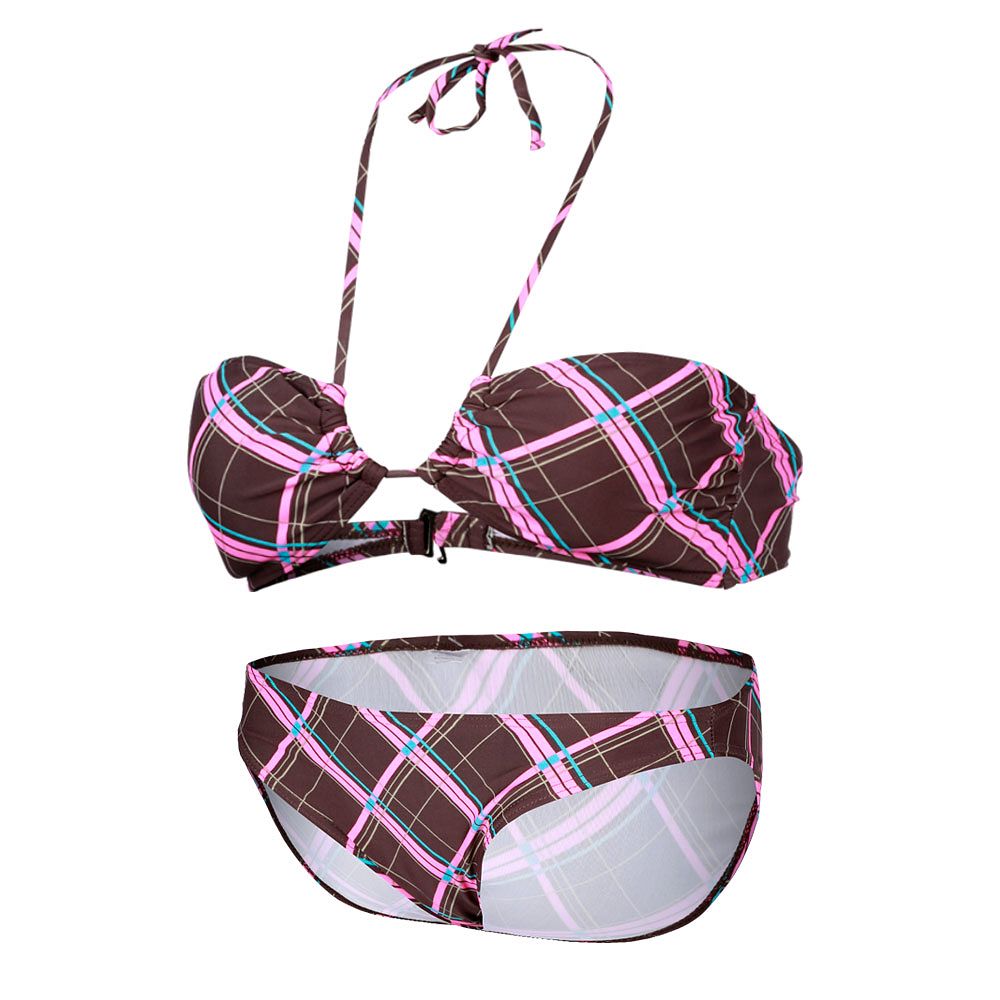 Bikini Bandeau Marrón Rosa - Fútbol Factory