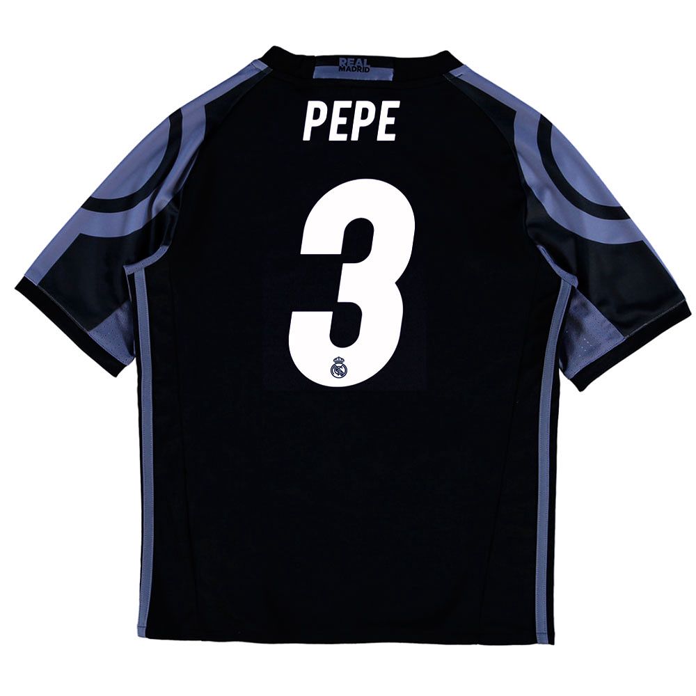 Camiseta 3ª Real Madrid 2016/2017 Pepe UCL Junior Negro - Fútbol Factory