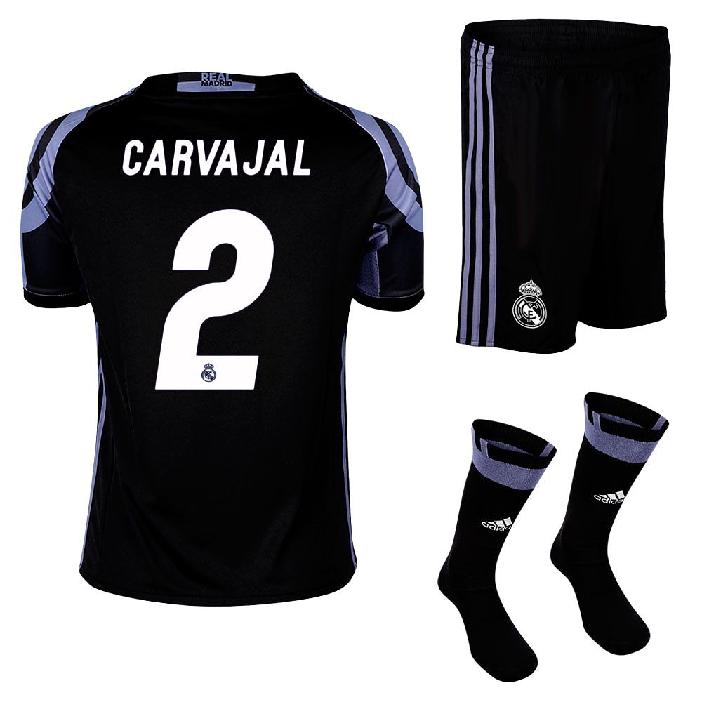 Conjunto 3ª Real Madrid 2016/2017 Carvajal UCL Junior Negro - Fútbol Factory