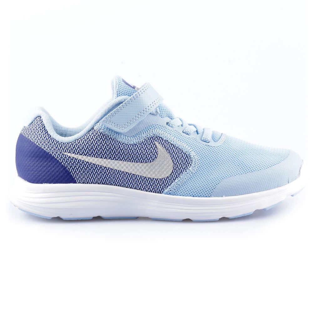 Zapatillas de Running Revolution 3 Junior Azul Blanco - Fútbol Factory