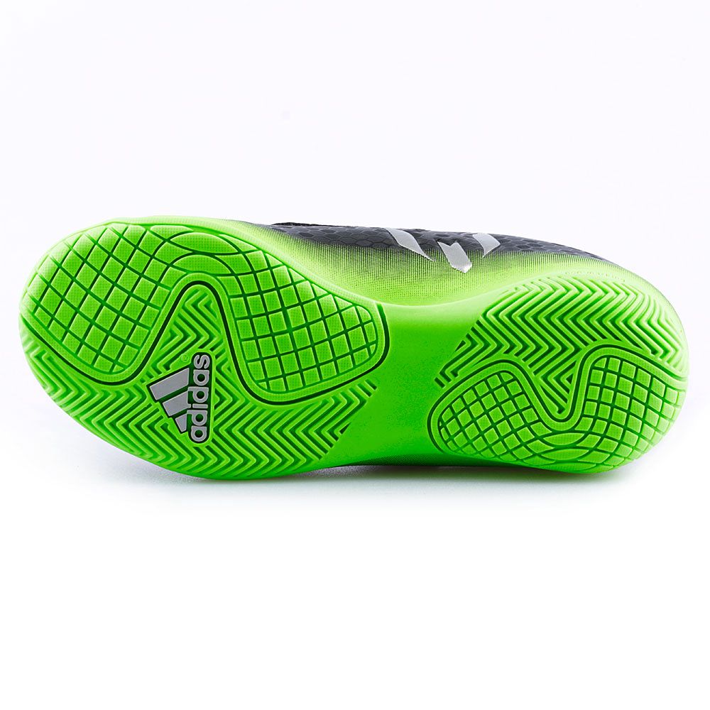 Zapatillas de Fútbol Sala Messi 16.4 IN VELCRO Junior Negro Verde - Fútbol Factory