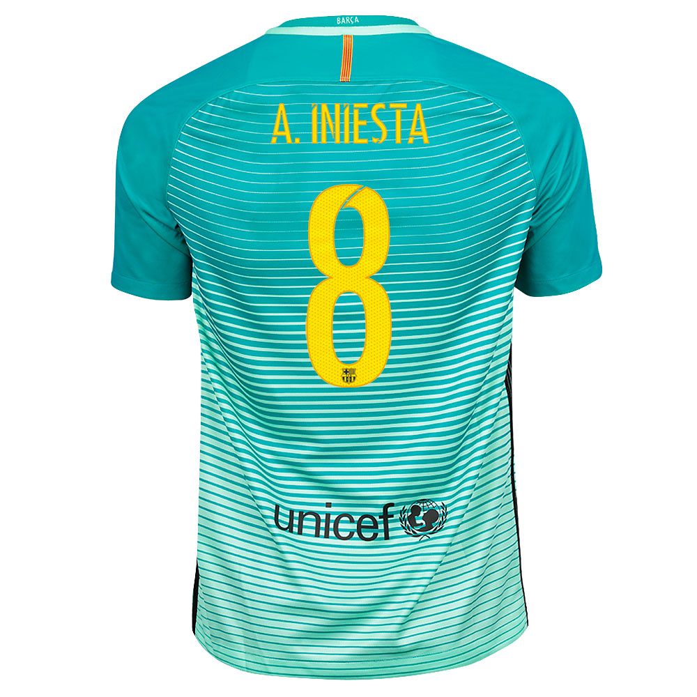Camiseta 3ª FC Barcelona 2016/2017 Iniesta UCL Stadium Verde - Fútbol Factory