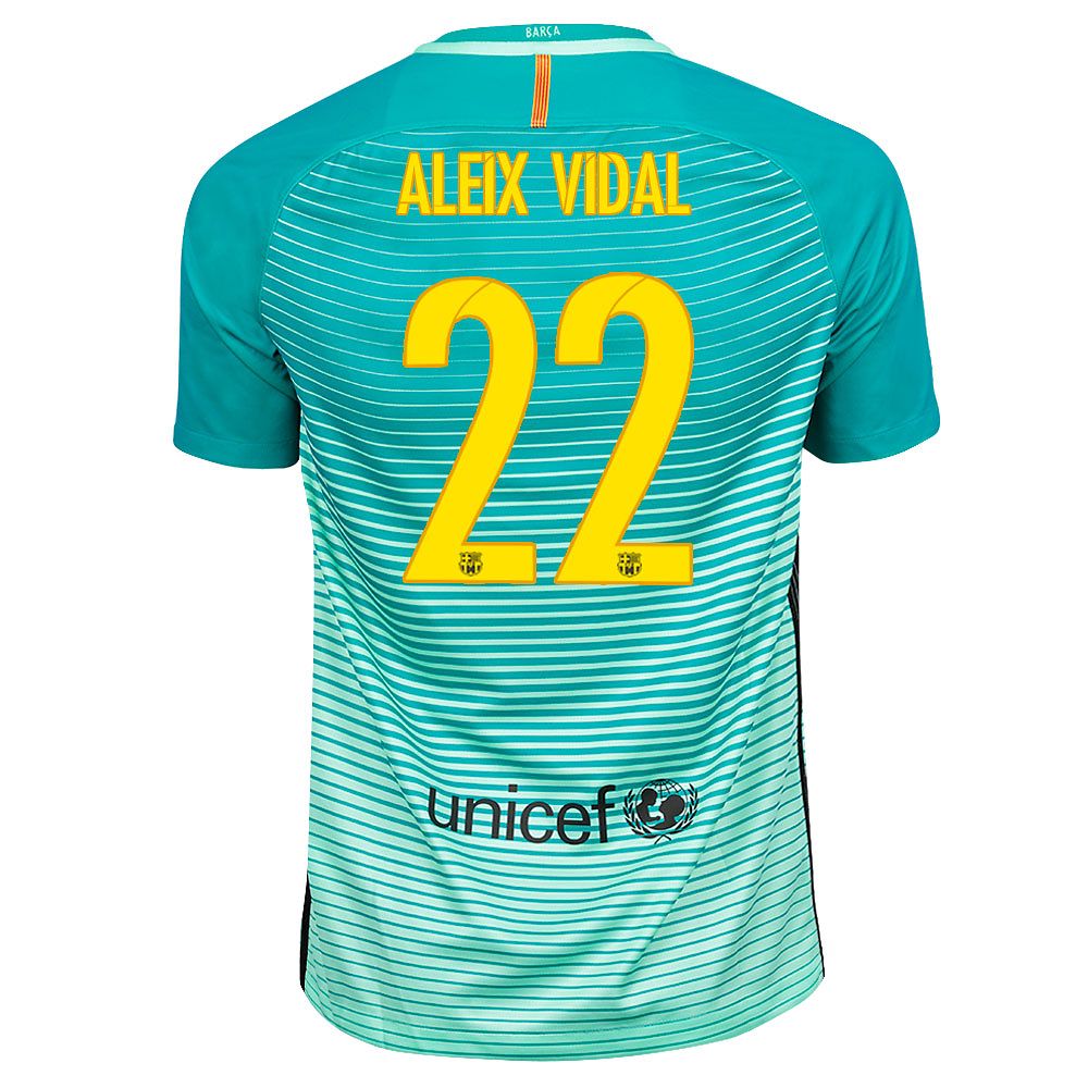 Camiseta 3ª FC Barcelona 2016/2017 Aleix Vidal UCL Stadium Verde - Fútbol Factory