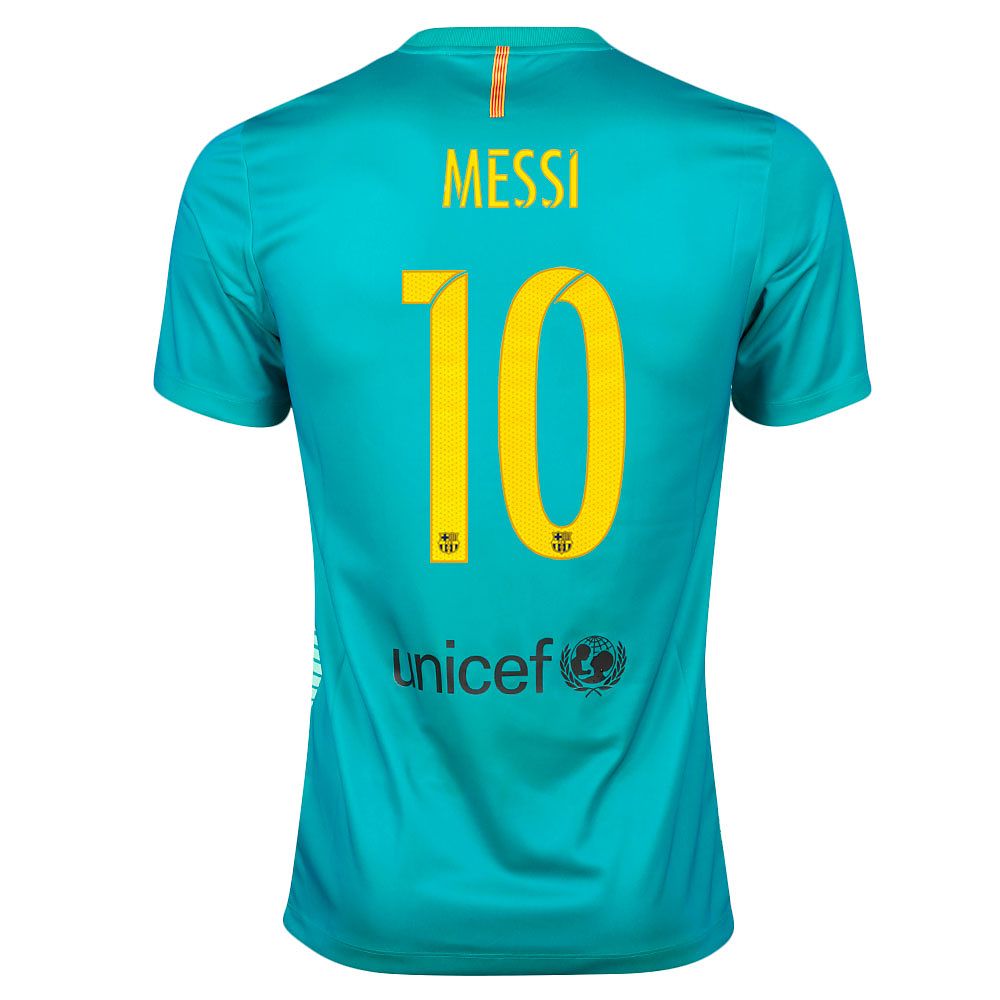 Camiseta 3ª FC Barcelona 2016/2017 Messi UCL Supporters Verde - Fútbol Factory