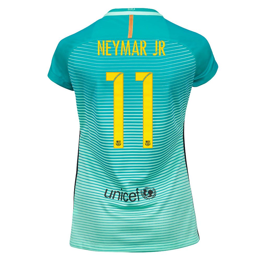 Camiseta 3ª FC Barcelona 2016/2017 Neymar JR UCL Stadium Mujer Verde - Fútbol Factory